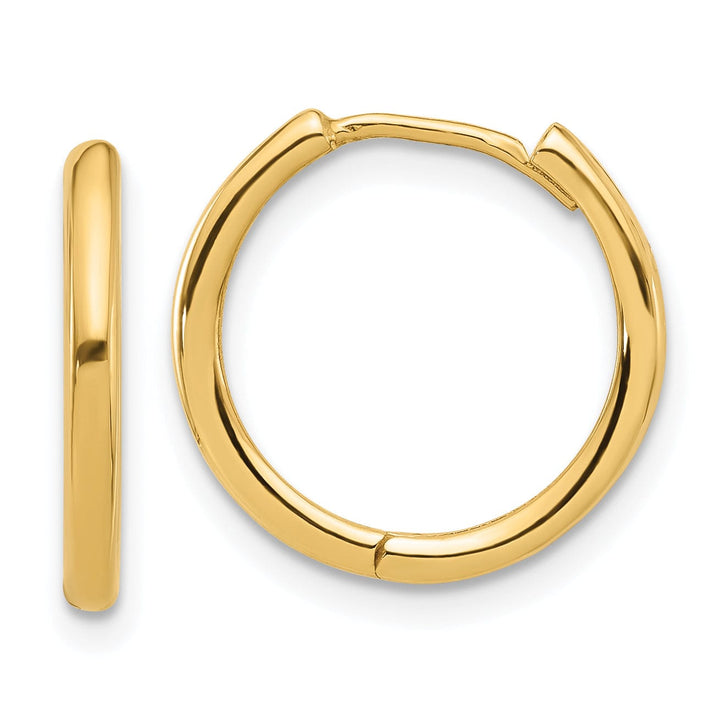 Lovely Rita's Earrings 14K Yellow Gold Refined Polished 16.5mm Round Hinged Hoop Earrings