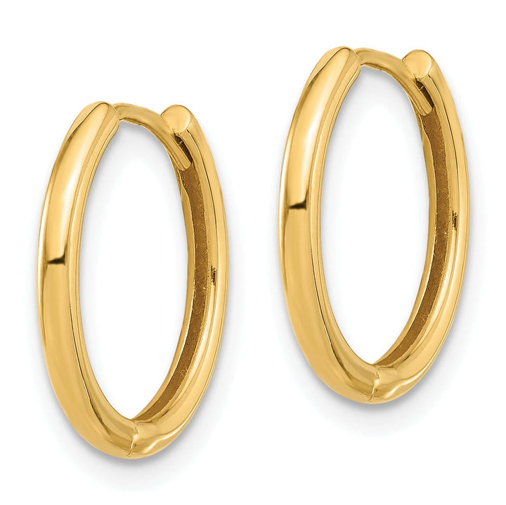 Lovely Rita's Earrings 14K Yellow Gold Refined Polished 16.5mm Round Hinged Hoop Earrings