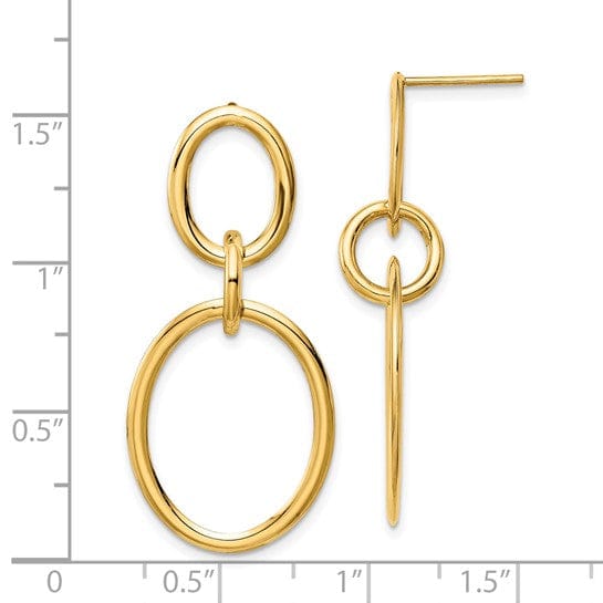 Lovely Rita's Earrings 14K Yellow Gold Refined Polished 17mm Hoop Earrings