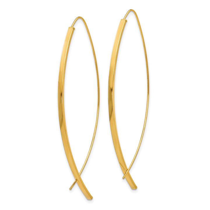 Lovely Rita's Earrings 14K Yellow Gold Refined Polished 22.6mm Square Tube Threader Earrings
