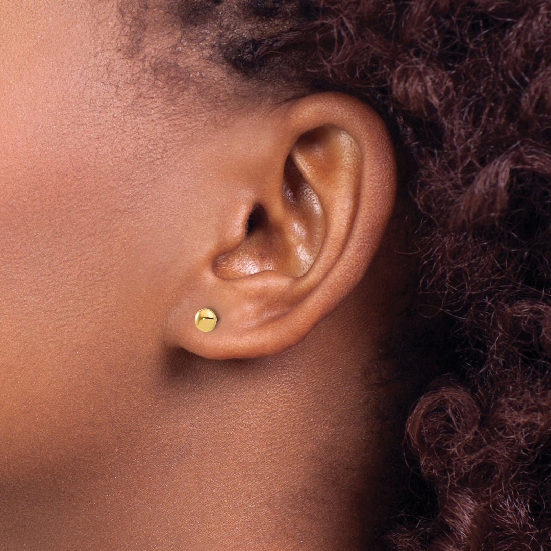 Lovely Rita's Earrings 14K Yellow Gold Refined Polished 4.4mm Button Post Earrings