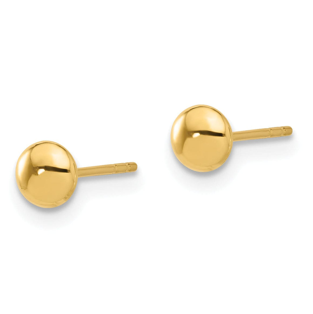 Lovely Rita's Earrings 14K Yellow Gold Refined Polished 4.4mm Button Post Earrings