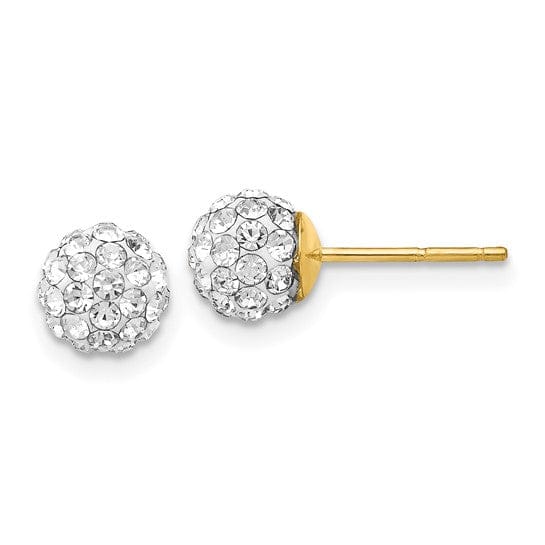 Lovely Rita's Earrings 14K Yellow Gold Refined Polished 7mm Crystal Ball Post Earrings