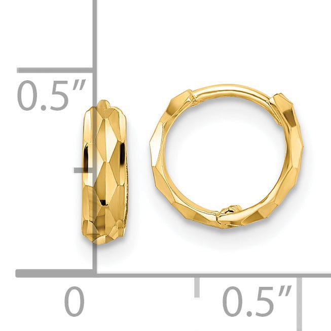 Lovely Rita's Earrings 14K Yellow Gold Refined Polished 9.4mm Round Hinged Hoop Earrings