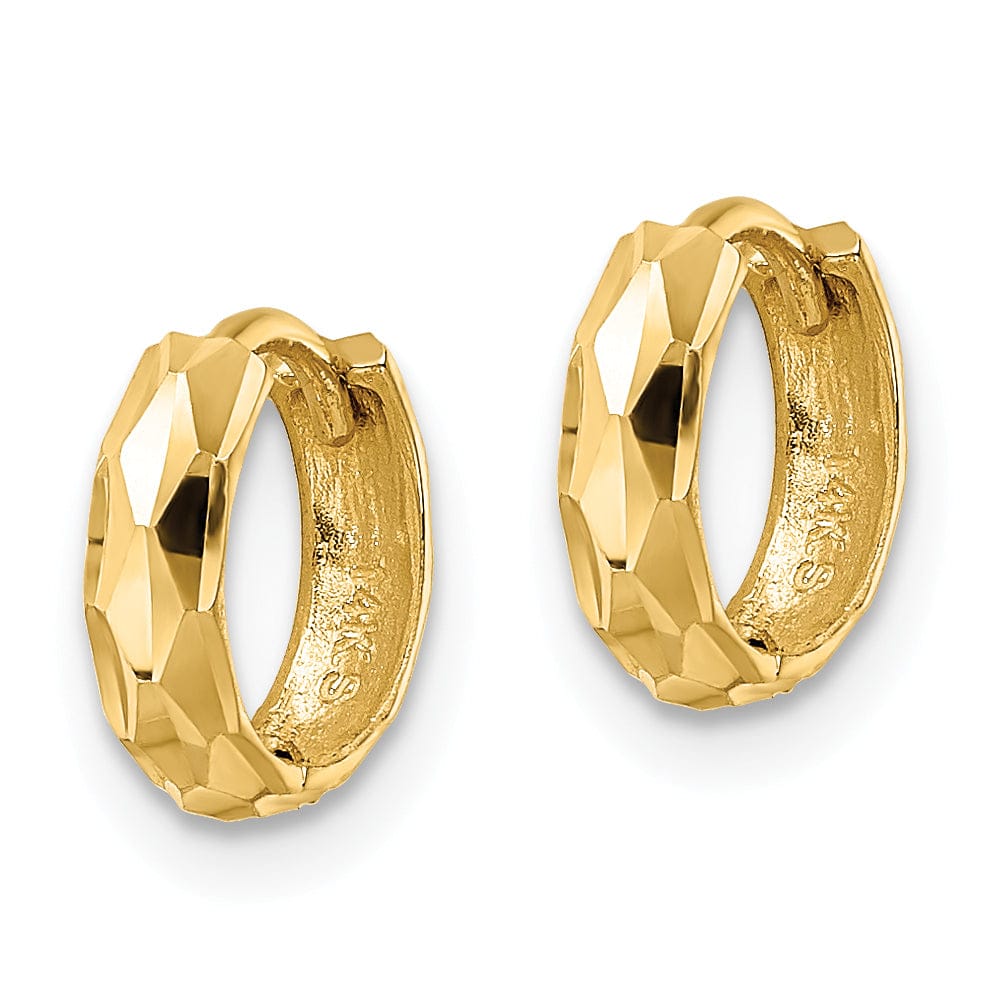 Lovely Rita's Earrings 14K Yellow Gold Refined Polished 9.4mm Round Hinged Hoop Earrings