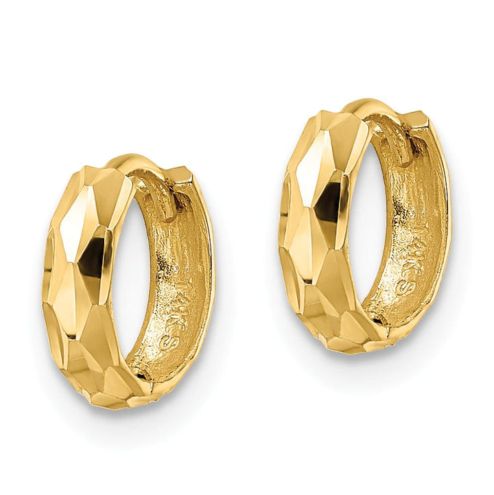 Lovely Rita's Earrings 14K Yellow Gold Refined Polished 9.4mm Round Hinged Hoop Earrings