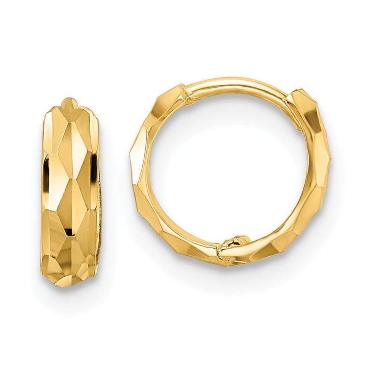 Lovely Rita's Earrings 14K Yellow Gold Refined Polished 9.4mm Round Hinged Hoop Earrings