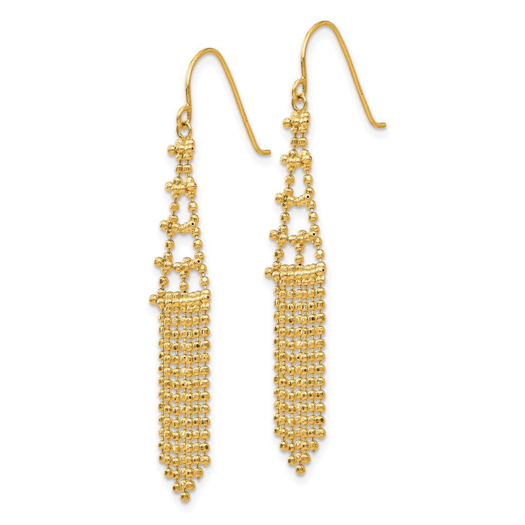 Lovely Rita's Earrings 14K Yellow Gold Refined Polished 9 mm Beaded Dangle Earrings