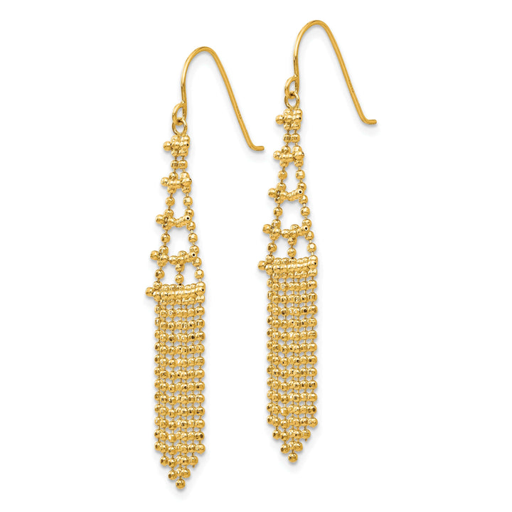 Lovely Rita's Earrings 14K Yellow Gold Refined Polished 9 mm Beaded Dangle Earrings