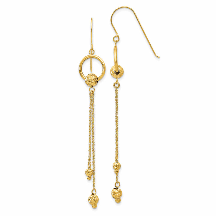 Lovely Rita's Earrings 14K Yellow Gold Regal Polished 10 mm Ball Shepherd Hook Earrings