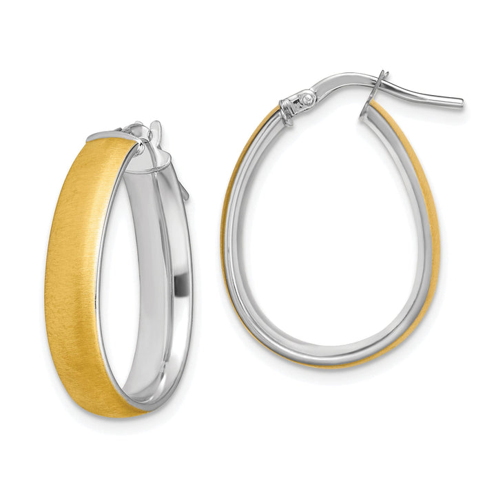 Lovely Rita's Earrings 14K Yellow Gold Regal Polished 18.25 mm Oval Tube Hoop Earrings