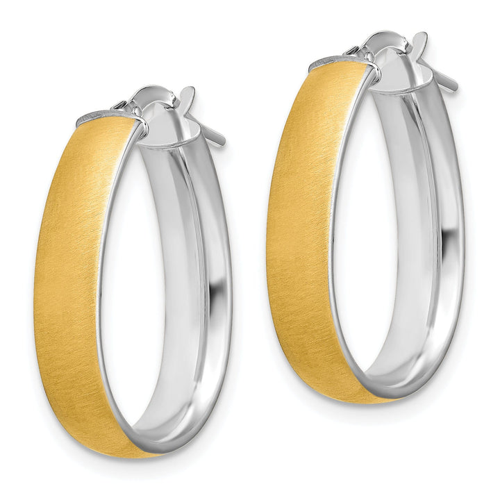 Lovely Rita's Earrings 14K Yellow Gold Regal Polished 18.25 mm Oval Tube Hoop Earrings