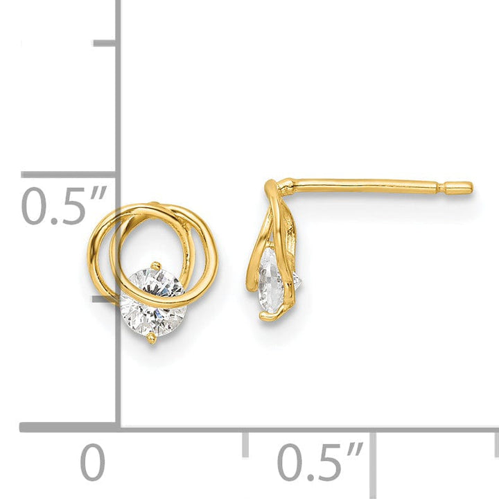 Lovely Rita's Earrings 14K Yellow Gold Regal Polished 6.75mm Design Post Earrings