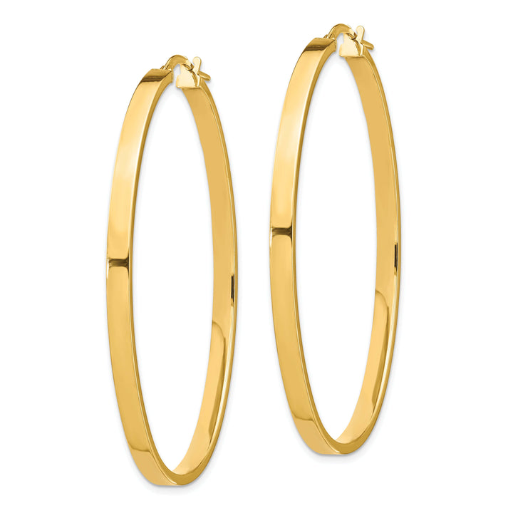 Lovely Rita's Earrings 14K Yellow Gold Shimmering Polished 3 mm Oval Tube Hoop Earrings