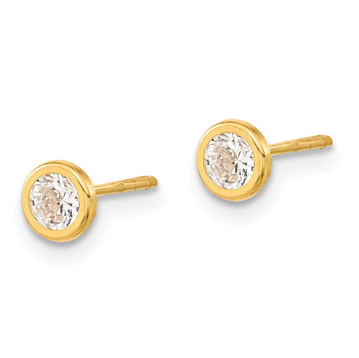 Lovely Rita's Earrings 14K Yellow Gold Shiny Polished 4.5mm Design Post Earrings