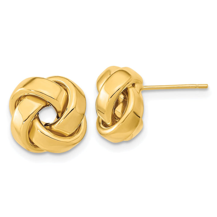 Lovely Rita's Earrings 14K Yellow Gold Sleek Polished 12mm Love Knot Post Earrings