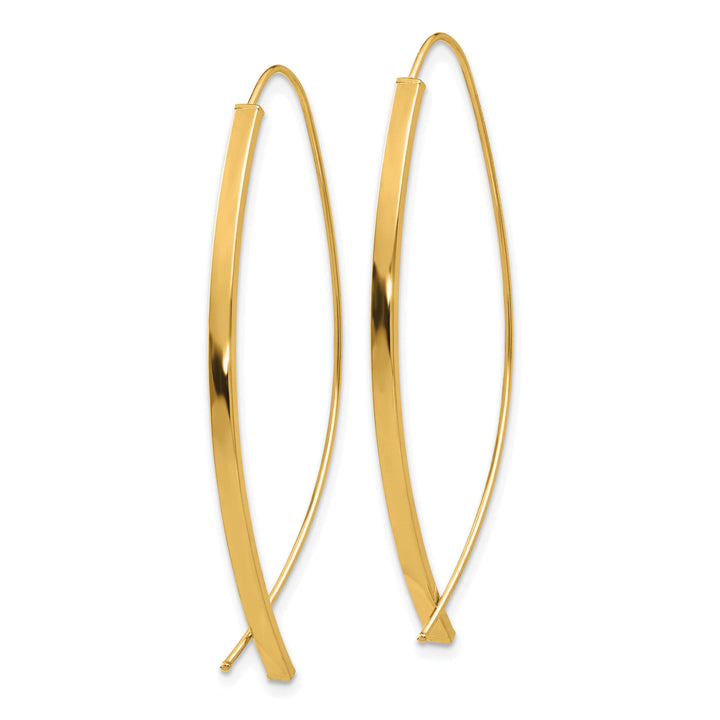 Lovely Rita's Earrings 14K Yellow Gold Sleek Polished 16.5mm Square Tube Threader Earrings