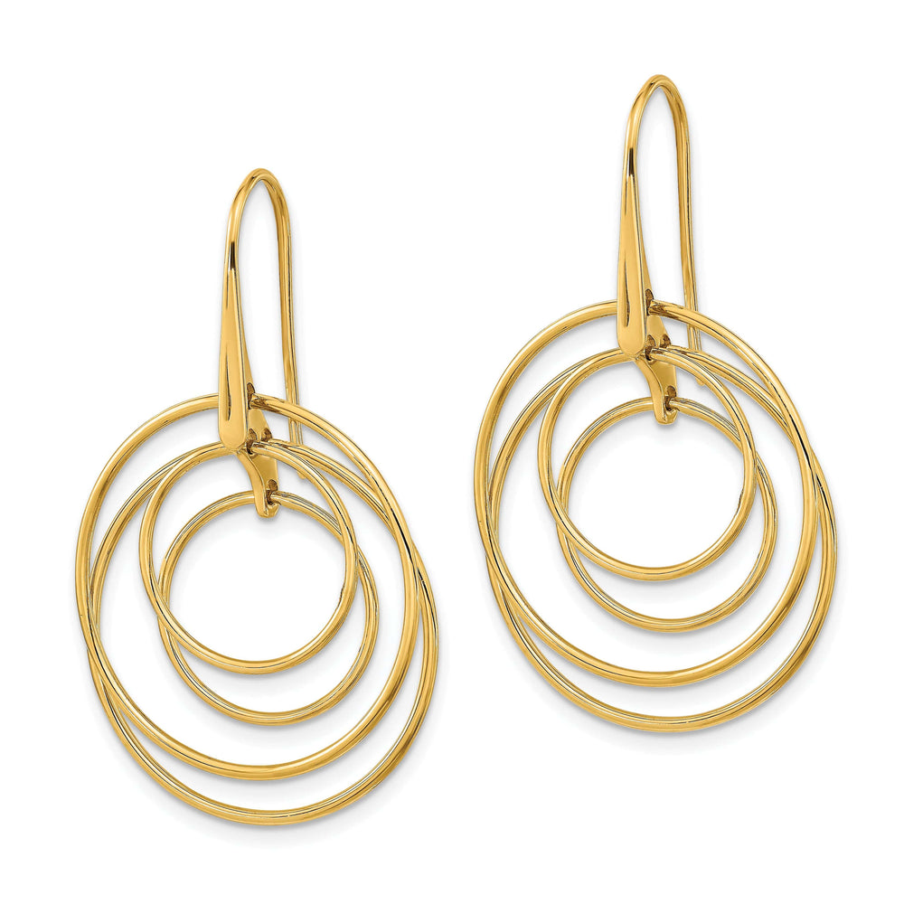 Lovely Rita's Earrings 14K Yellow Gold Sleek Polished 24.9mm Circles Dangle Earrings