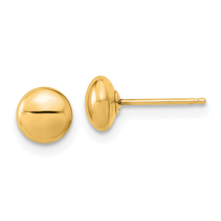 Lovely Rita's Earrings 14K Yellow Gold Sleek Polished 5.5mm Button Post Earrings