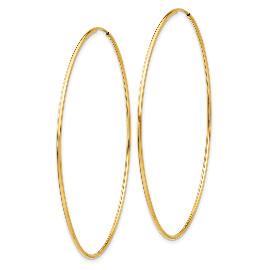 Lovely Rita's Earrings 14K Yellow Gold Sleek Polished 63mm Endless Hoop Earrings