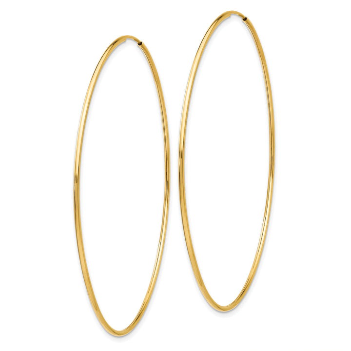 Lovely Rita's Earrings 14K Yellow Gold Sleek Polished 63mm Endless Hoop Earrings