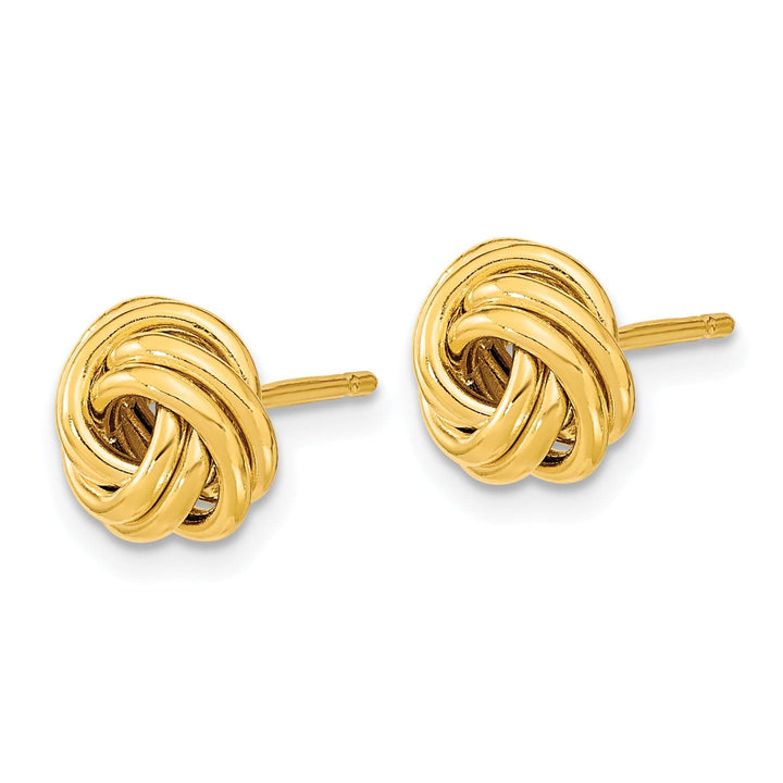 Lovely Rita's Earrings 14K Yellow Gold Sleek Polished 9mm Love Knot Post Earrings