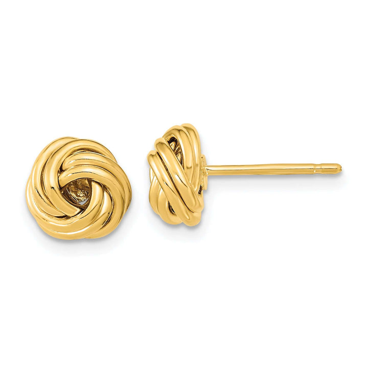 Lovely Rita's Earrings 14K Yellow Gold Sleek Polished 9mm Love Knot Post Earrings
