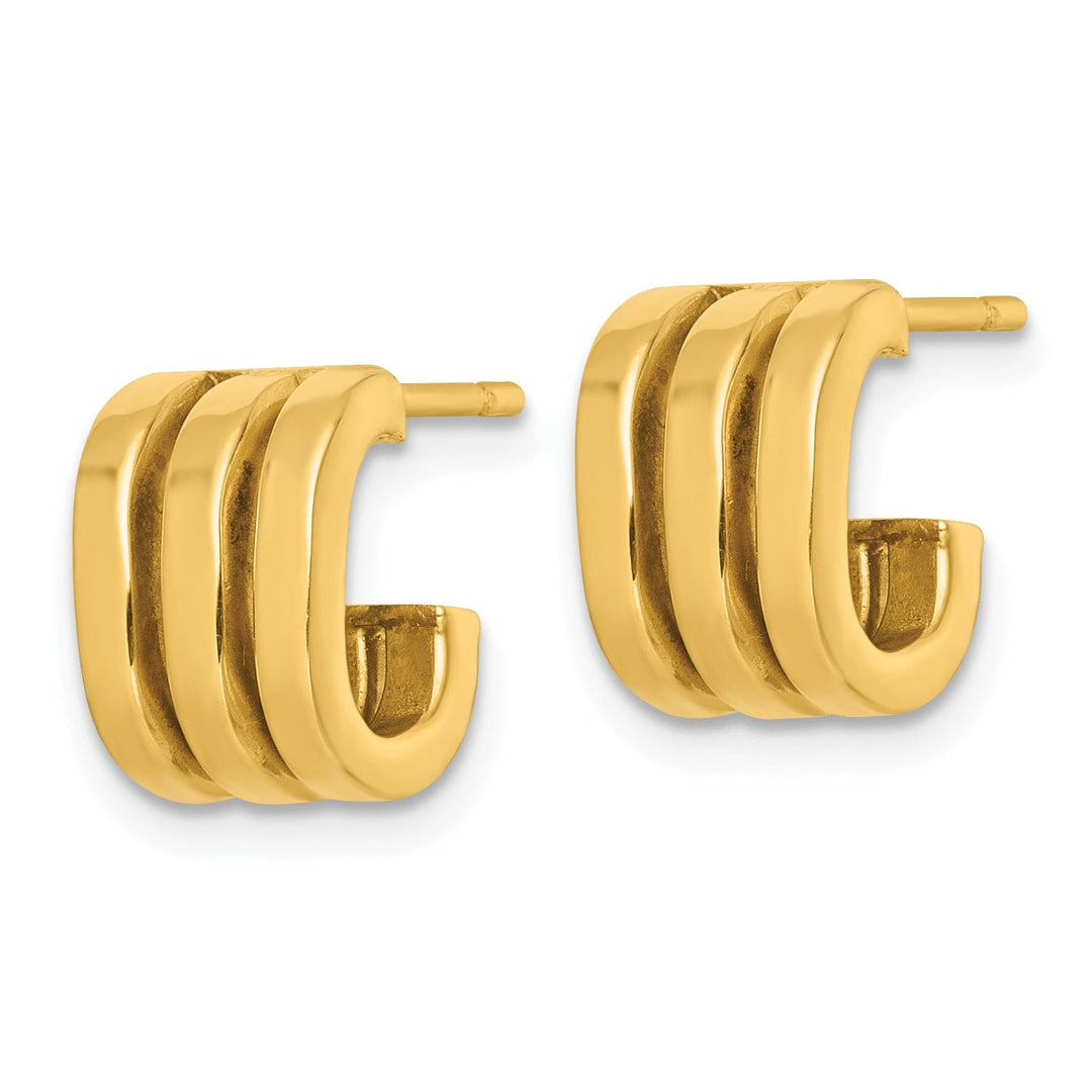 Lovely Rita's Earrings 14K Yellow Gold Sophisticated Polished 11.5mm Design Post Earrings