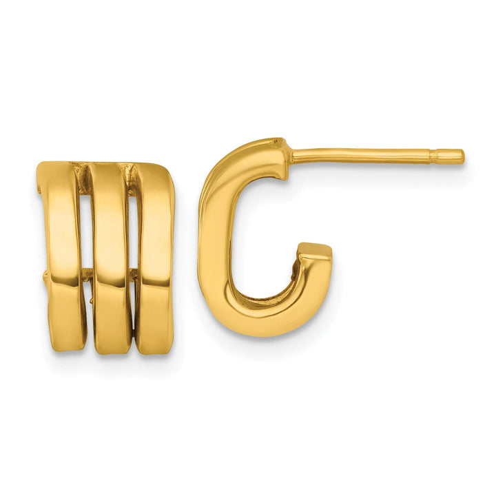 Lovely Rita's Earrings 14K Yellow Gold Sophisticated Polished 11.5mm Design Post Earrings