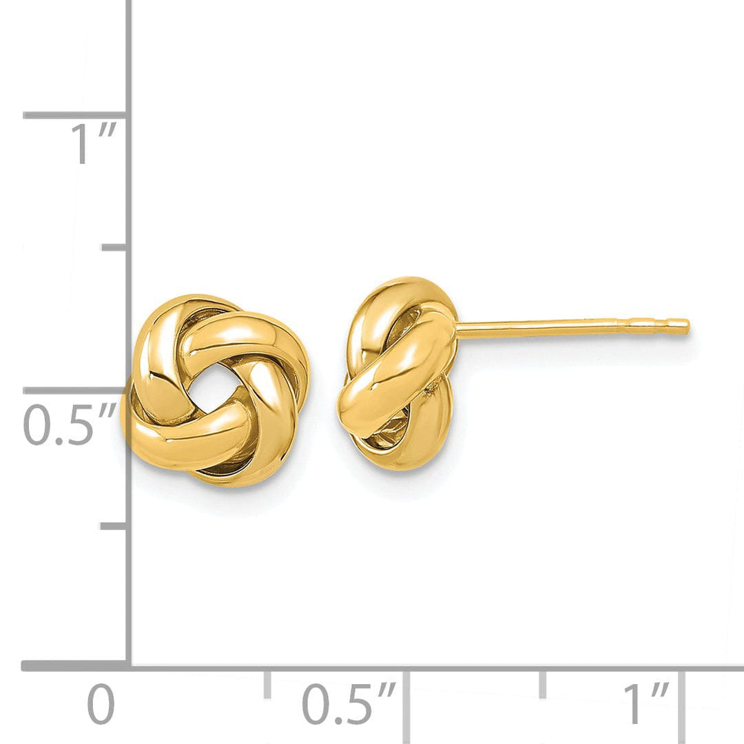 Lovely Rita's Earrings 14K Yellow Gold Sophisticated Polished 9mm Love Knot Post Earrings