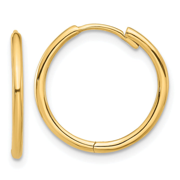 Lovely Rita's Earrings 14K Yellow Gold Stunning Polished 18mm Round Hinged Hoop Earrings