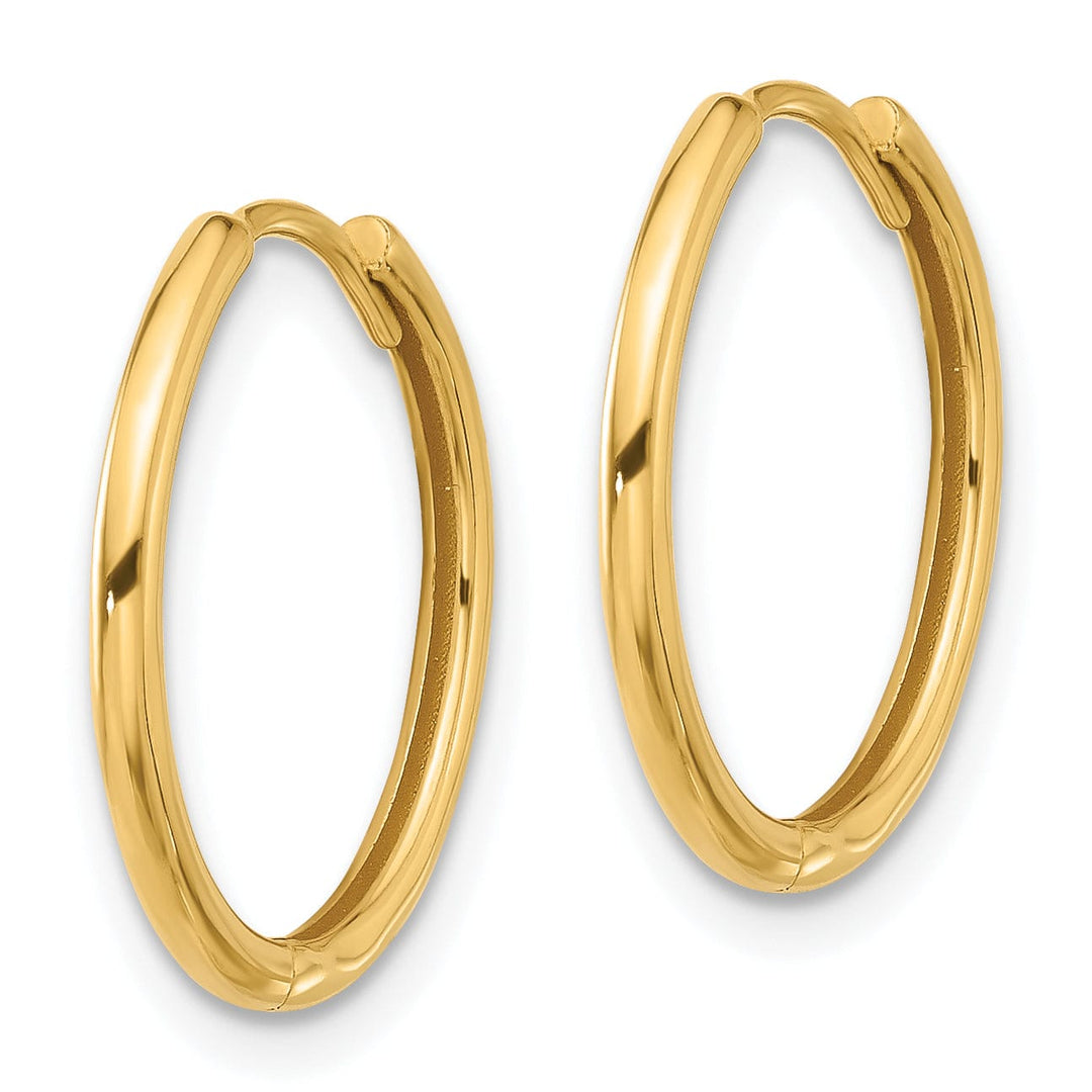 Lovely Rita's Earrings 14K Yellow Gold Stunning Polished 18mm Round Hinged Hoop Earrings