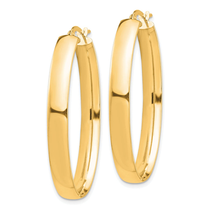 Lovely Rita's Earrings 14K Yellow Gold Stunning Polished 26.23 mm Oval Tube Hoop Earrings