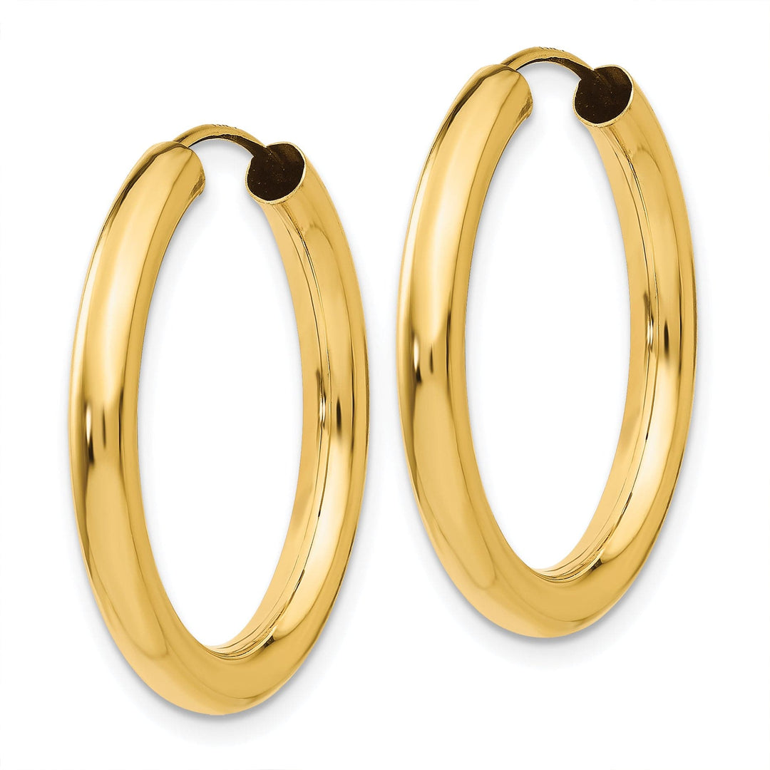 Lovely Rita's Earrings 14K Yellow Gold Stunning Polished 3.00x25mm Endless Hoop Earrings