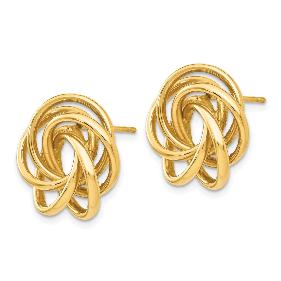 Lovely Rita's Earrings 14K Yellow Gold Stylish Polished 19mm Love Knot Earrings
