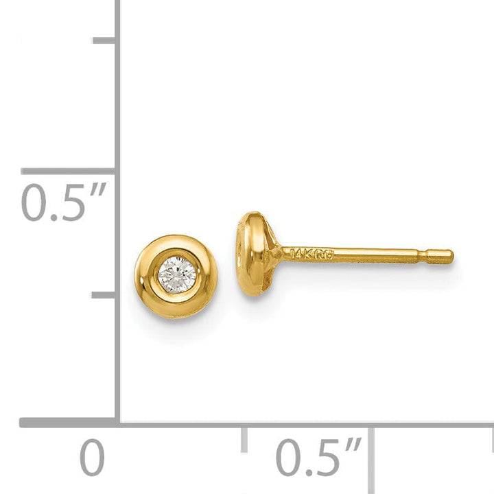 Lovely Rita's Earrings 14K Yellow Gold Sublime Polished 4mm Design Post Earrings