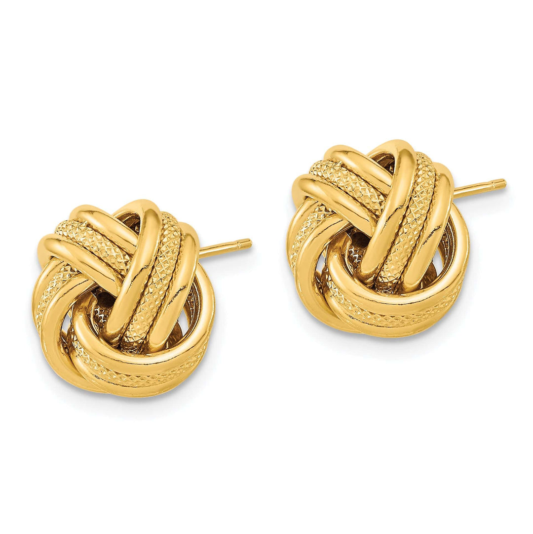 Lovely Rita's Earrings 14K Yellow Gold Sweet Polished 12.5mm Triple Love Knot Post Earrings