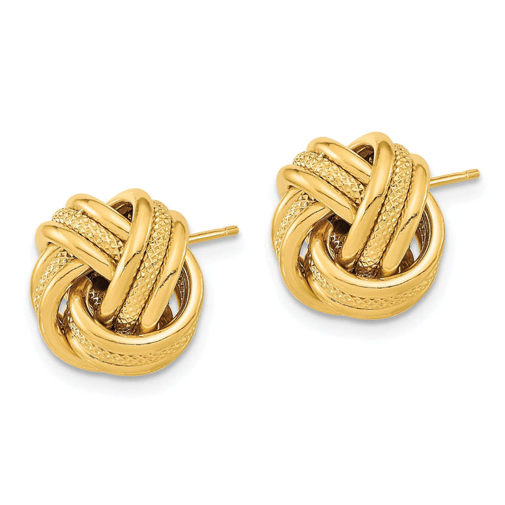 Lovely Rita's Earrings 14K Yellow Gold Sweet Polished 12.5mm Triple Love Knot Post Earrings