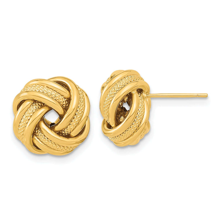 Lovely Rita's Earrings 14K Yellow Gold Sweet Polished 12.5mm Triple Love Knot Post Earrings