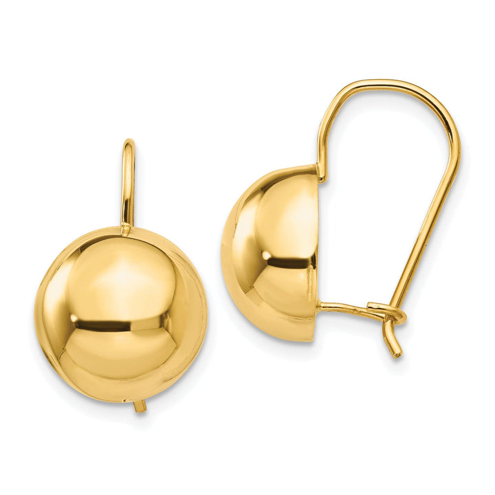 Lovely Rita's Earrings 14K Yellow Gold Sweet Polished 12mm Hollow Half Ball Post Earrings