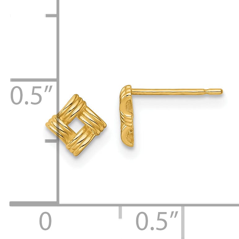 Lovely Rita's Earrings 14K Yellow Gold Sweet Polished 4.8mm Square Post Earrings