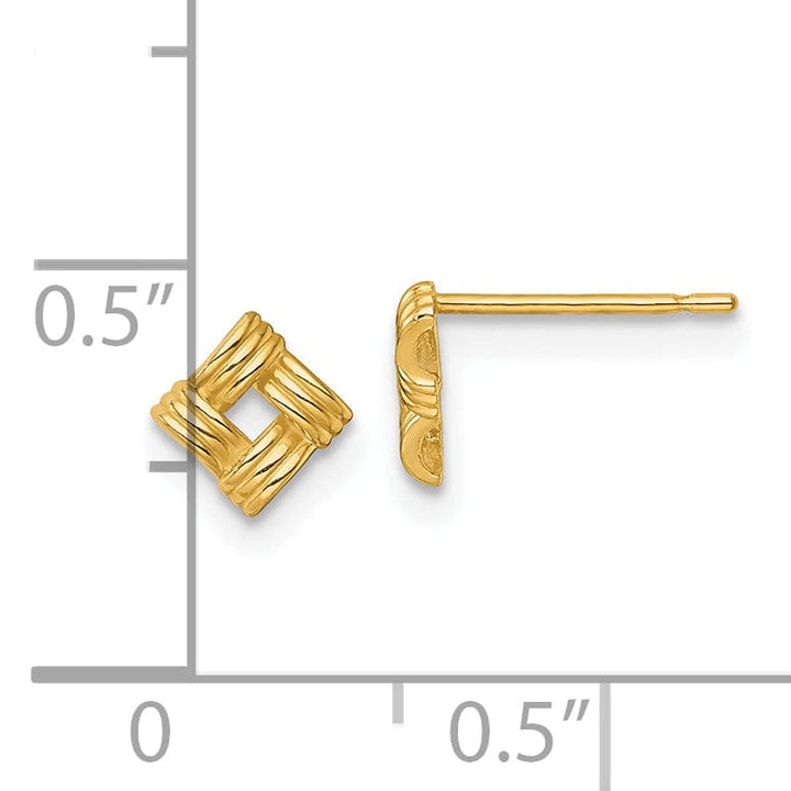 Lovely Rita's Earrings 14K Yellow Gold Sweet Polished 4.8mm Square Post Earrings