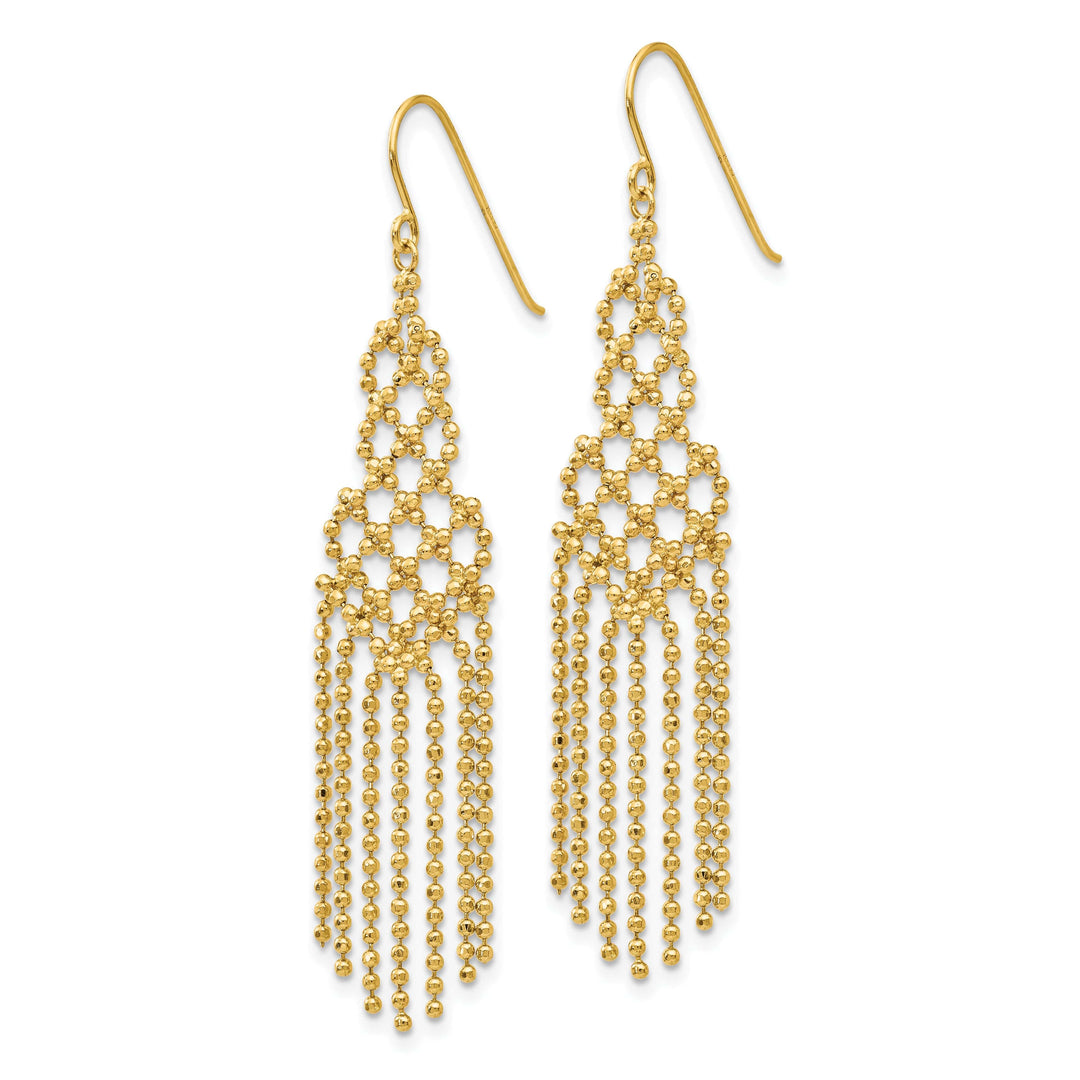 Lovely Rita's Earrings 14K Yellow Gold Timeless Polished 11 mm Bead Chain Dangle Earrings
