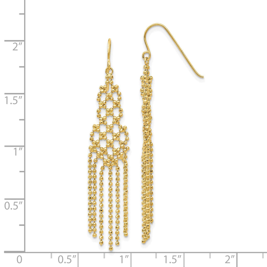 Lovely Rita's Earrings 14K Yellow Gold Timeless Polished 11 mm Bead Chain Dangle Earrings