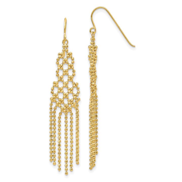 Lovely Rita's Earrings 14K Yellow Gold Timeless Polished 11 mm Bead Chain Dangle Earrings