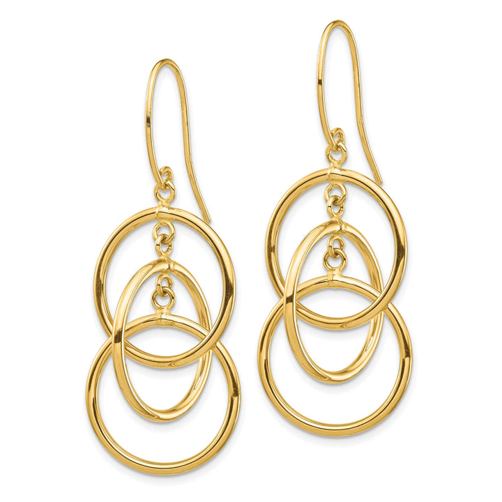 Lovely Rita's Earrings 14K Yellow Gold Timeless Polished 18mm Circles Dangle Earrings