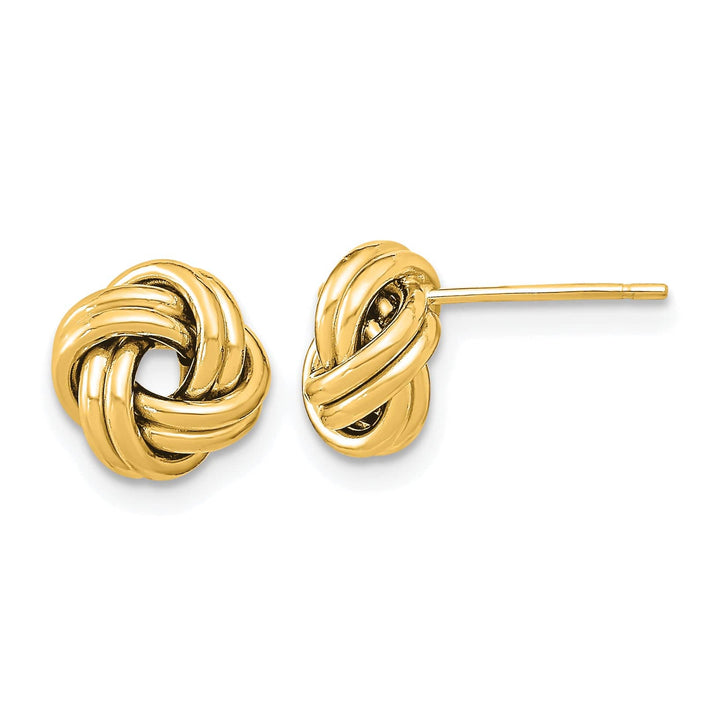 Lovely Rita's Earrings 14K Yellow Gold Timeless Polished 9mm Double Love Knot Post Earrings