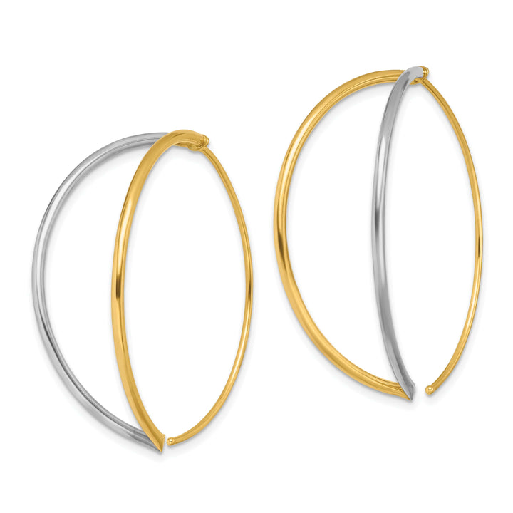 Lovely Rita's Earrings 14K Yellow Gold Timeless White Rhodium 40mm Threader Earrings