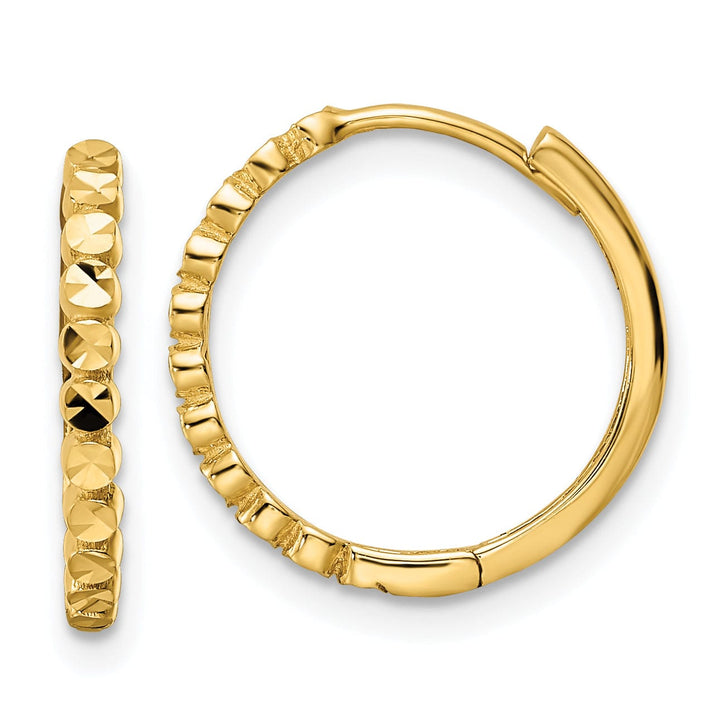 Lovely Rita's Earrings 14K Yellow Gold Trendy Polished 1.5mm 2x16mm Hinged Hoop Earrings