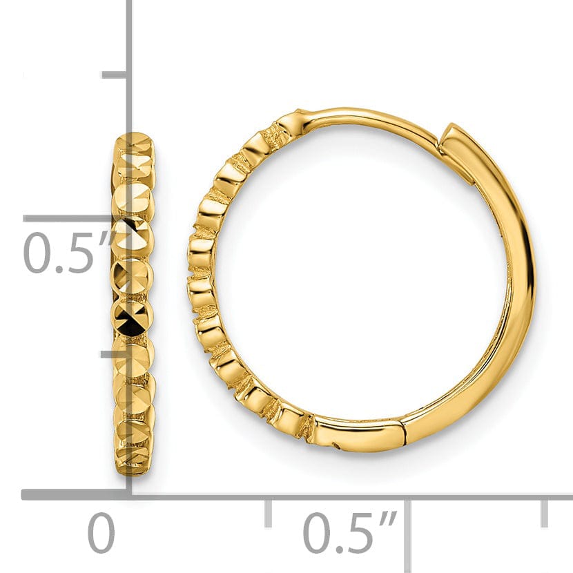 Lovely Rita's Earrings 14K Yellow Gold Trendy Polished 1.5mm 2x16mm Hinged Hoop Earrings